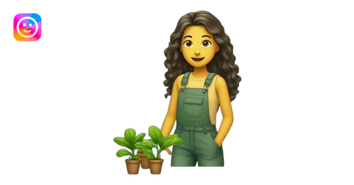 jeune fille entourée de plantes emoji | AI Emoji Generator