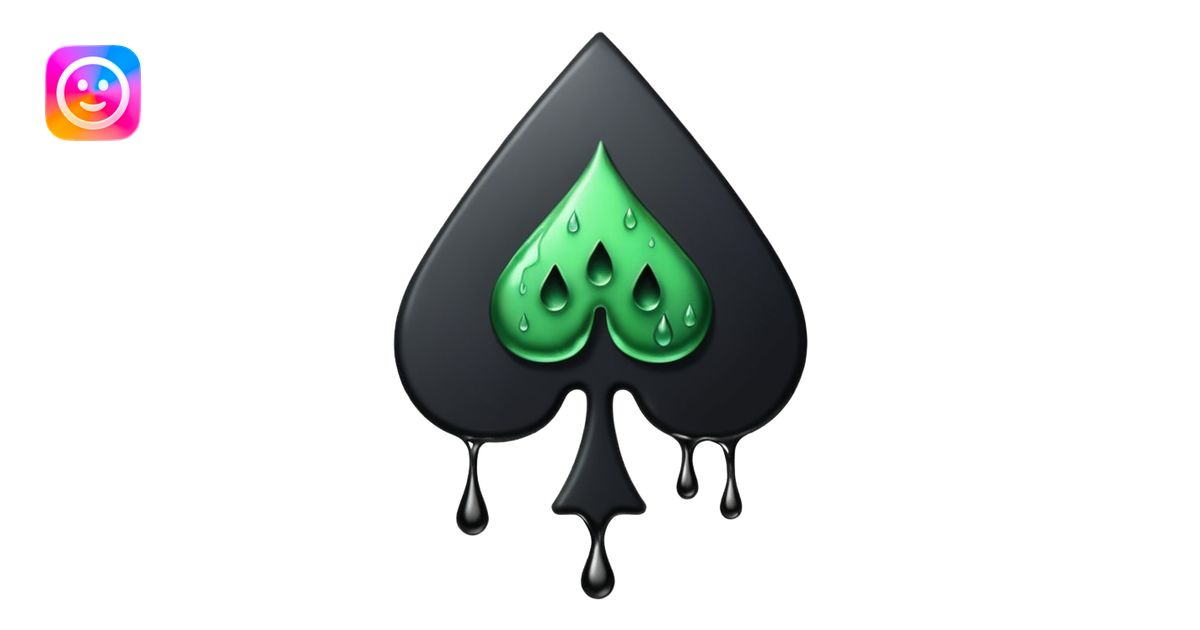 Ace of spades black slimey drip effect emoji | AI Emoji Generator