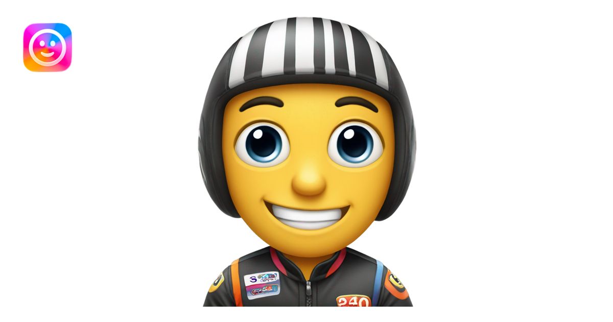 Cartoon race car face emoji | AI Emoji Generator