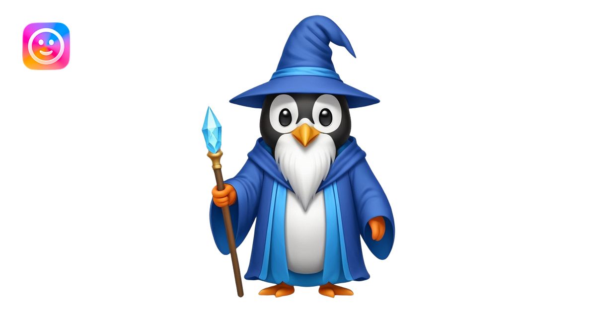 Penguin Wizard emoji | AI Emoji Generator