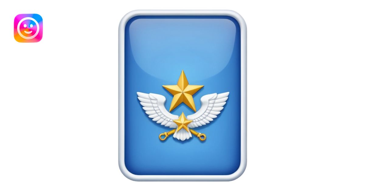 A blue rectangle with a white border. Rank insignia emoji | AI Emoji ...