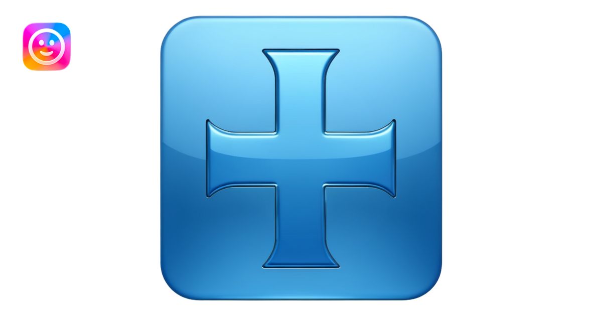 Blue plus(addition) symbol emoji | AI Emoji Generator