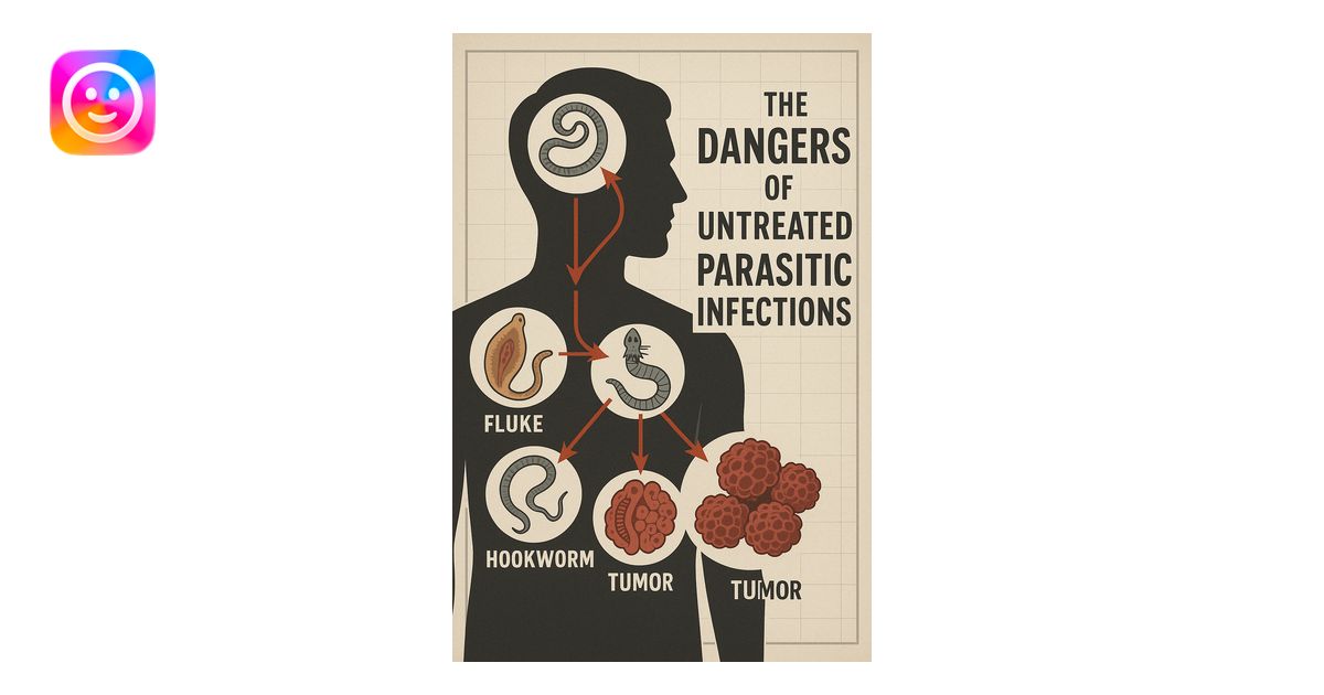 a man’s silhouette is filled with stylized images of parasites and ...