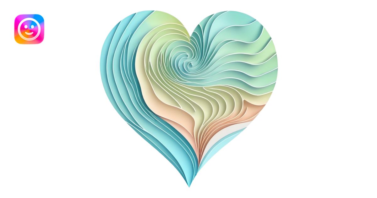 Abstract folded map with topographic line patterns forming subtle heart ...