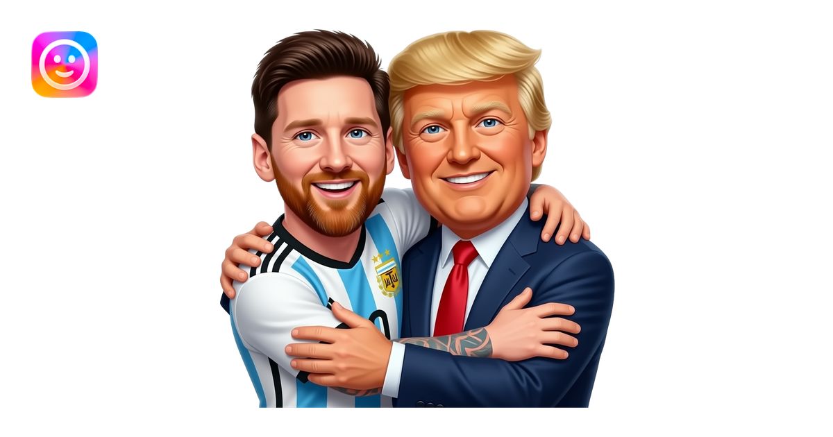 messi and donald trump hugging happy like big friends on top of the ...