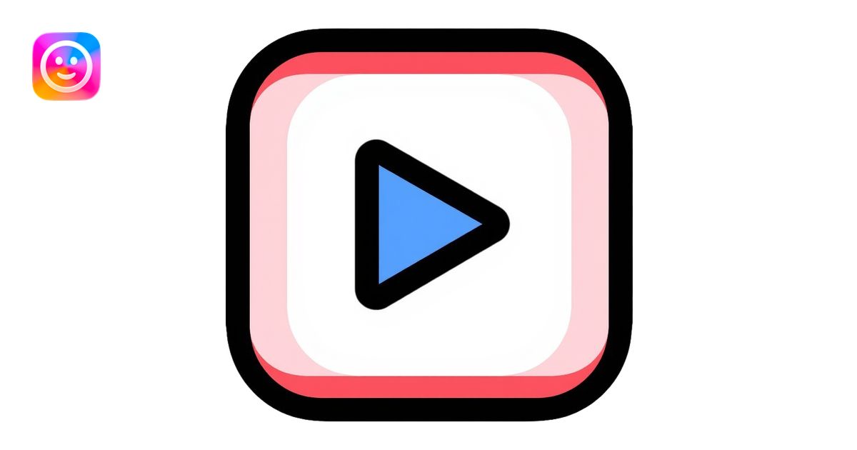 YouTube logo, play button inside rounded rectangle emoji | AI Emoji ...