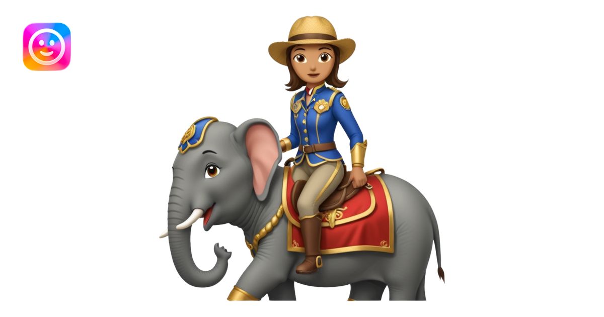 lady Rider on elephant emoji | AI Emoji Generator