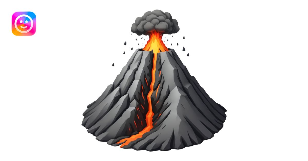 Volcano before eruption emoji | AI Emoji Generator