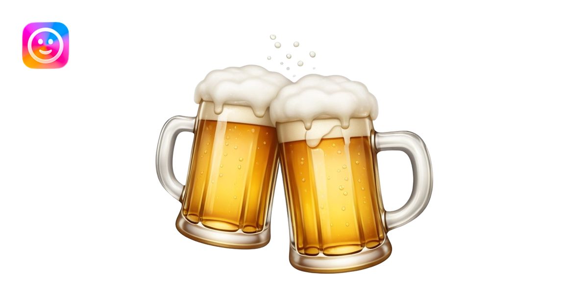 two beer mugs clinking together in a toast emoji | AI Emoji Generator