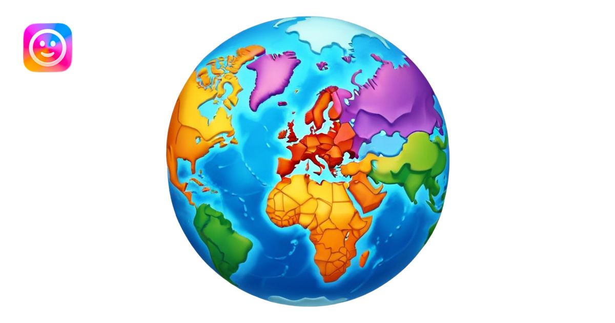 world with 3d continents aesthtic emoji | AI Emoji Generator