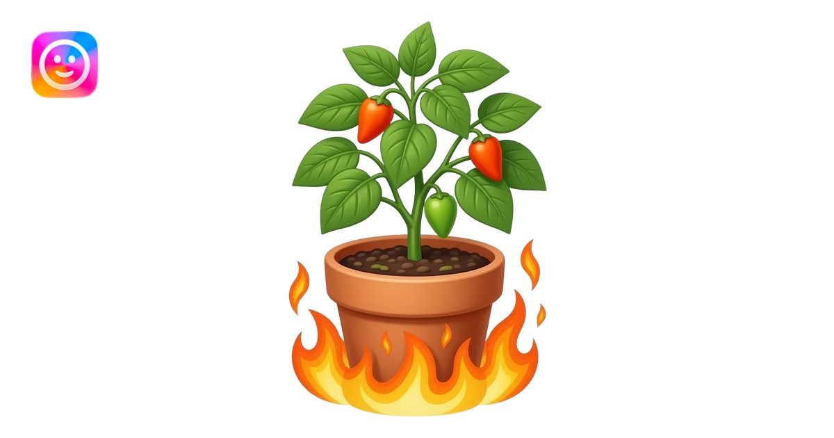 orange habanero plant in the pot hot fire emoji | AI Emoji Generator