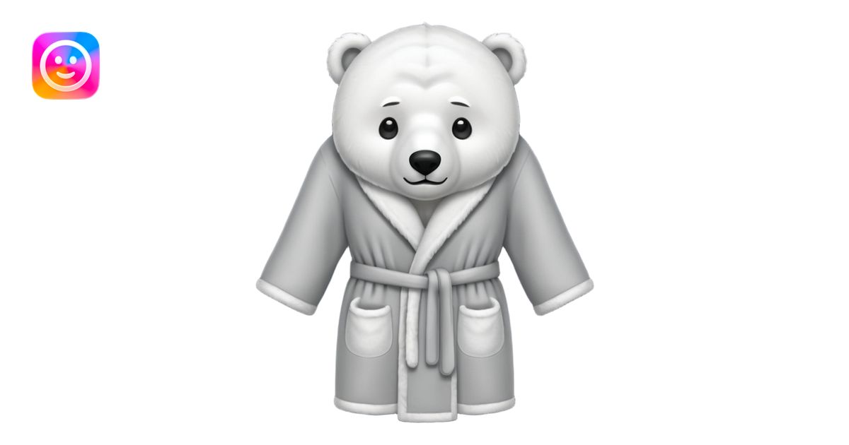 grey shower robe with polar bear faces on it emoji | AI Emoji Generator