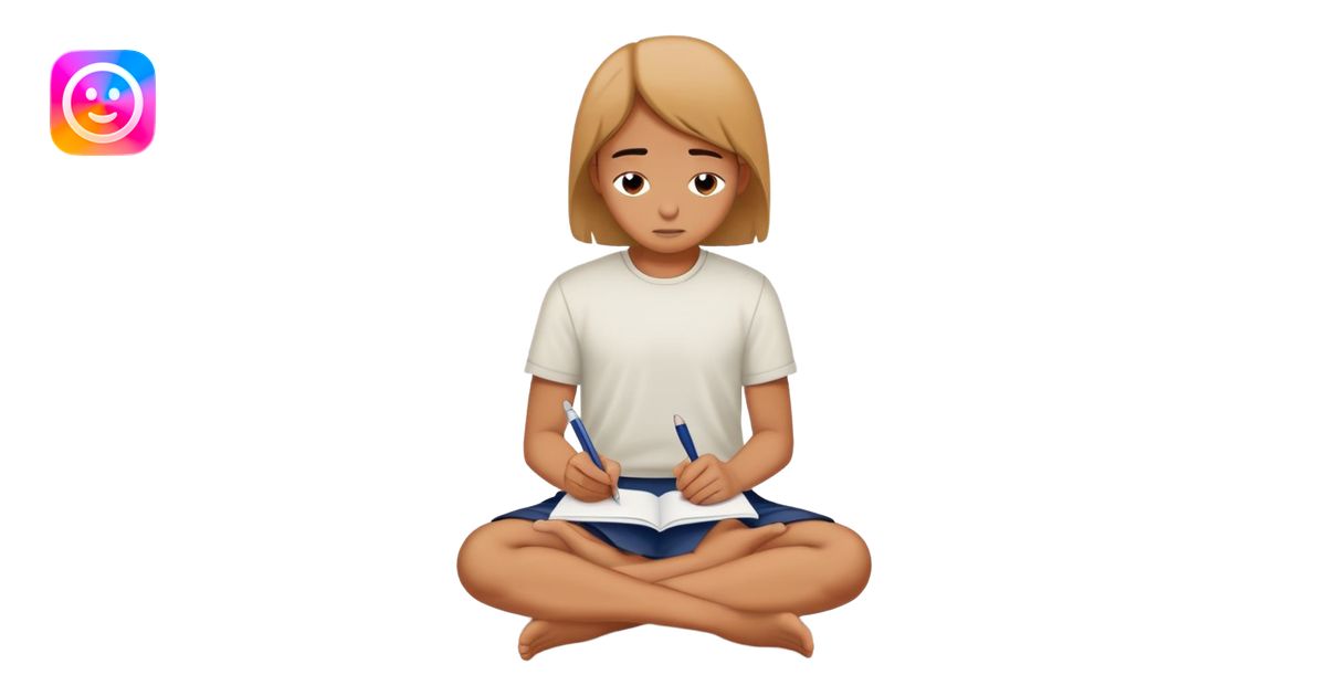 Person on knees writing 