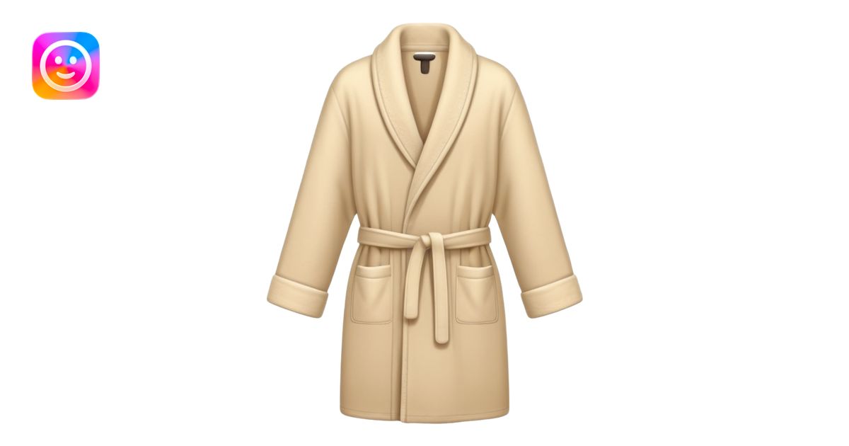 Soft beige bathrobe folded neatly, minimal aesthetic emoji | AI Emoji ...