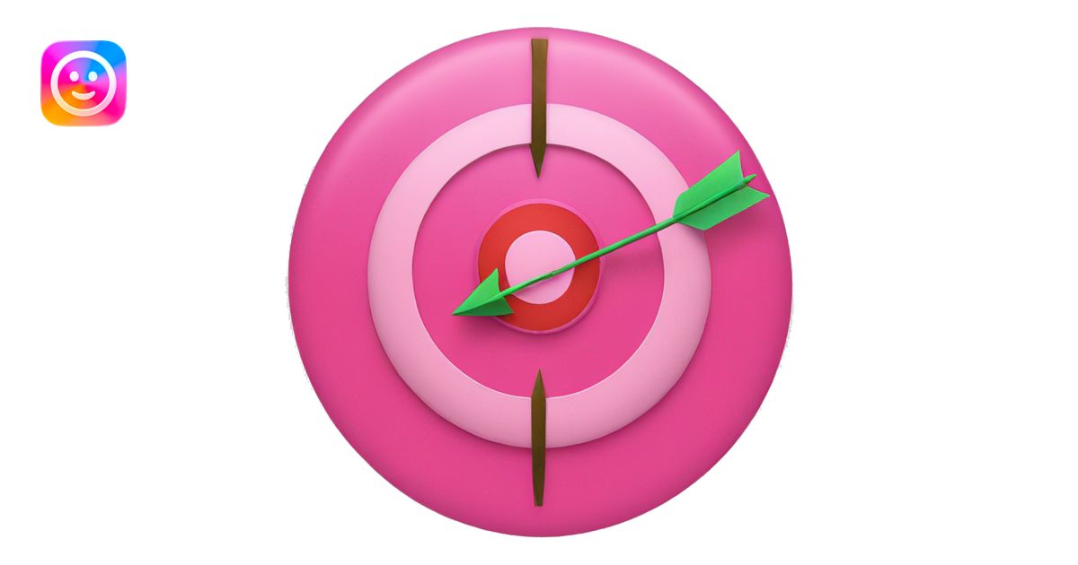 a pink target with an arrow in the middle of it emoji | AI Emoji Generator