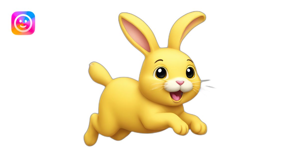 yellow bunny running to the right emoji | AI Emoji Generator