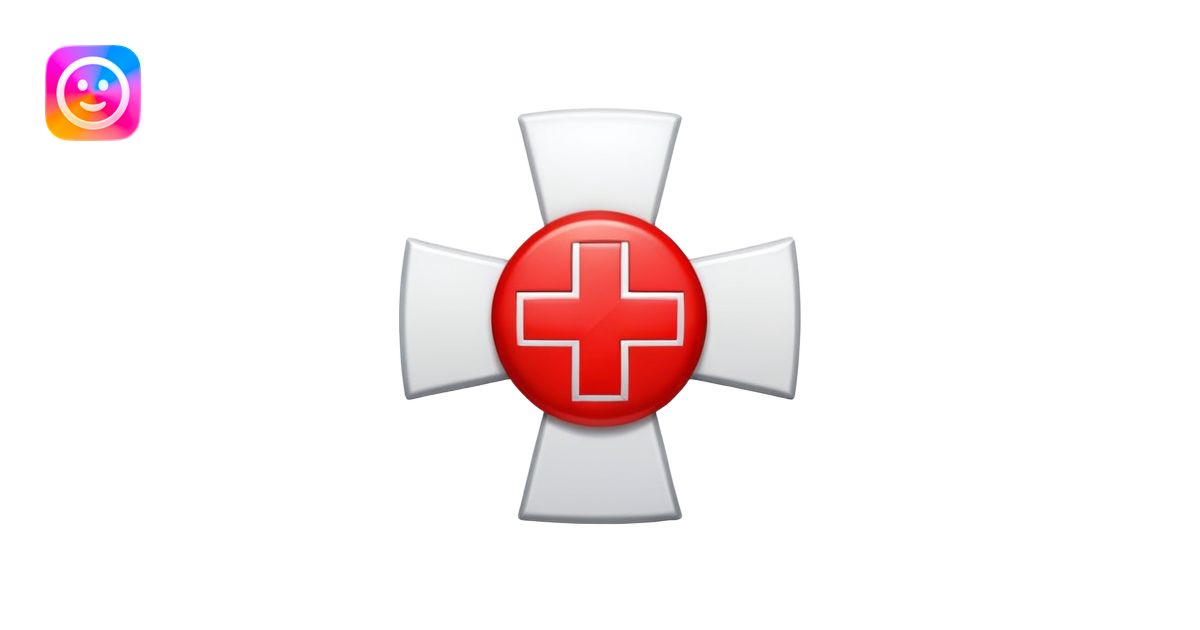 Red Cross medical symbol on white background emoji | AI Emoji Generator