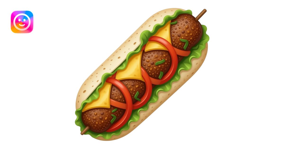 16x16 Donner kebab not burger emoji | AI Emoji Generator