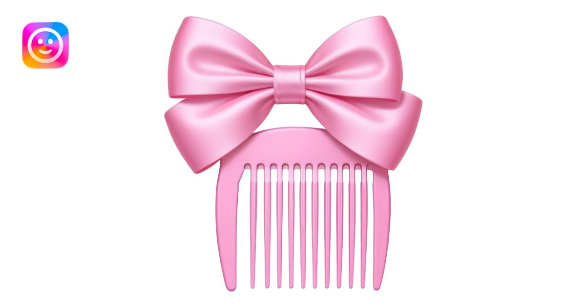 pastel pink comb with a bow emoji | AI Emoji Generator