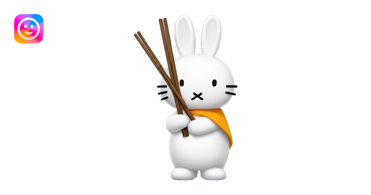 miffy holding chopsticks emoji | AI Emoji Generator