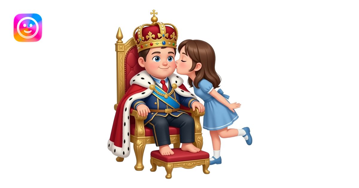 Young slightly chubby femboy emperor sitting on throne and wearing ...