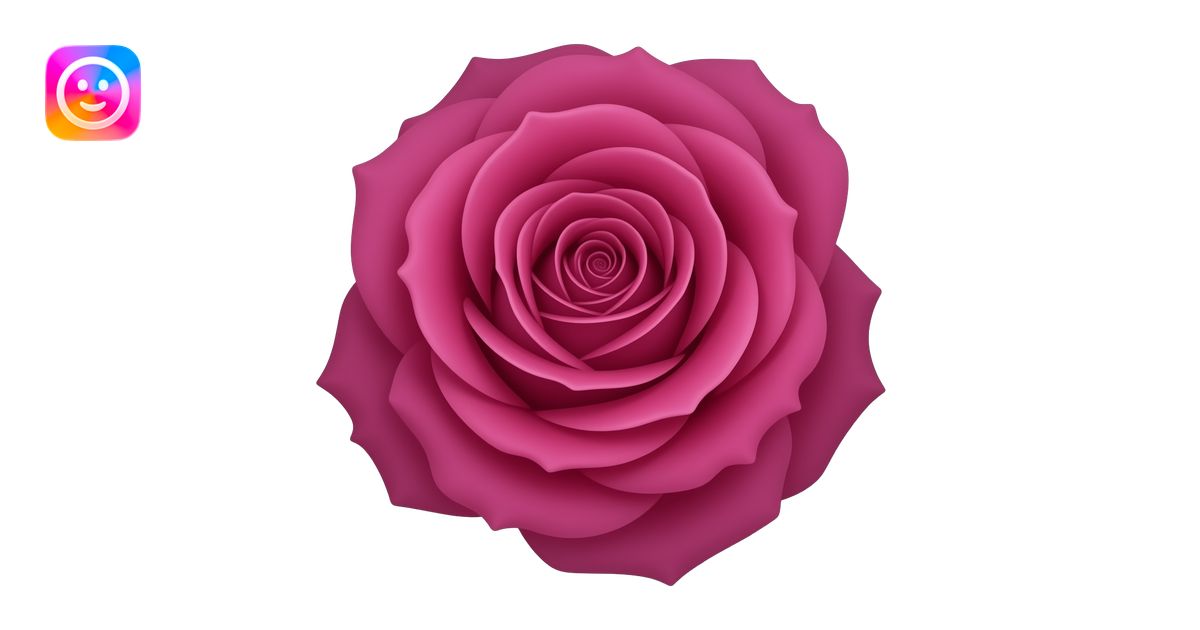 Deep magenta color, Baronesse rose, tightly layered petals, flat emoji ...