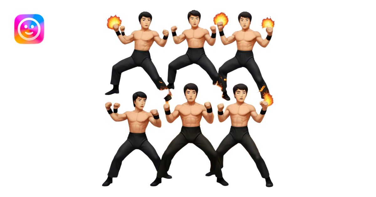 Collage of Arnold Schwarzenegger, Sylvester Stallone, Bruce Lee, and ...