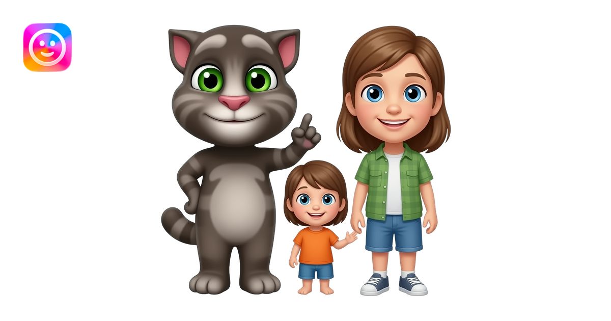 Finger family Talking Tom and friend emoji | AI Emoji Generator