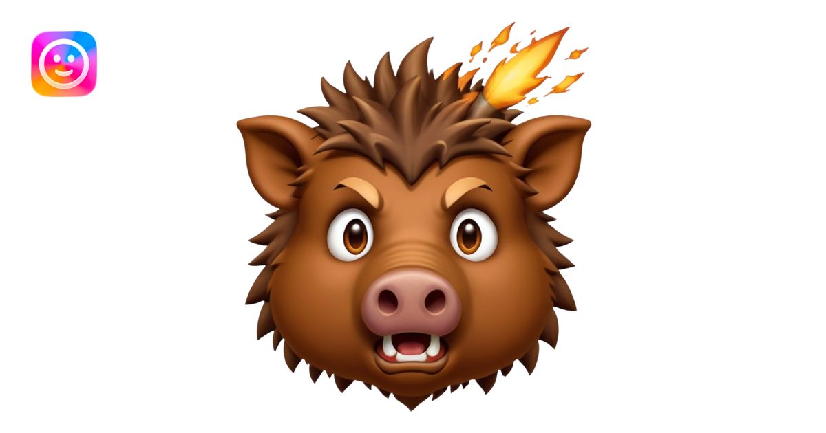 A shocked boar, with its top head exploding from shock a mix of 🐗 ...
