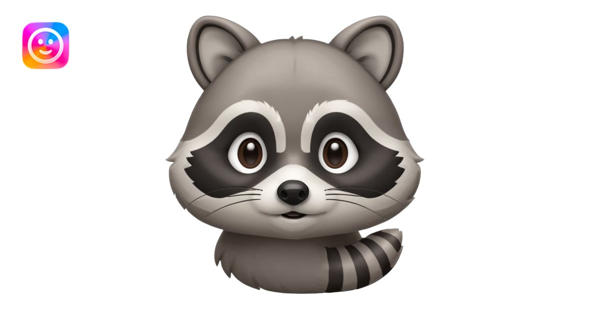 raccoon mascot thinking softly, hand on chin, curious expression ...