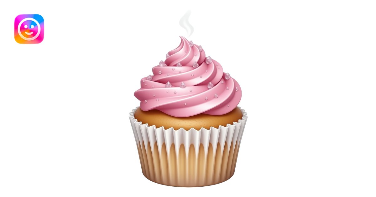 hyper realistic cupcake with pink icing emoji | AI Emoji Generator