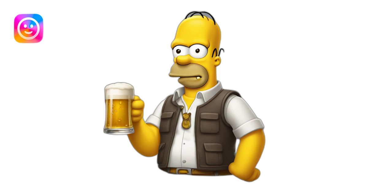 Homer simpson qui boit une biere emoji | AI Emoji Generator
