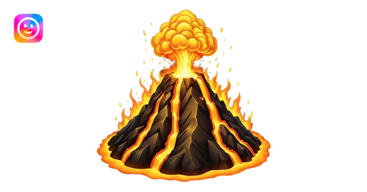 Volcano erupting gold emoji | AI Emoji Generator