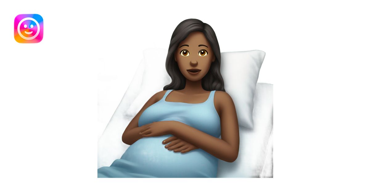 Realistic pregnant women in hospital bed emoji | AI Emoji Generator