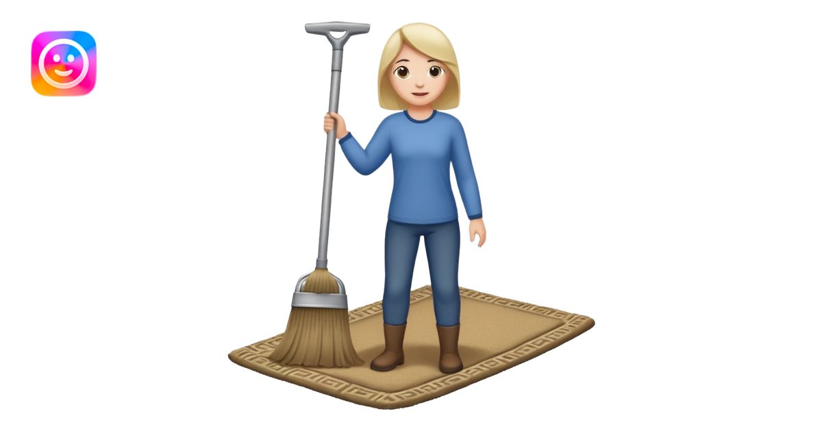 Lifting up a rug and sweeping stuff under to hide things emoji | AI ...
