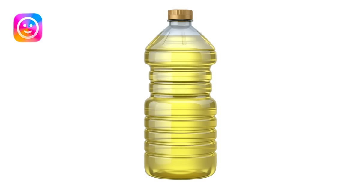 a clear plastic bottle of pale yellow cooking oil, no text, no labels ...