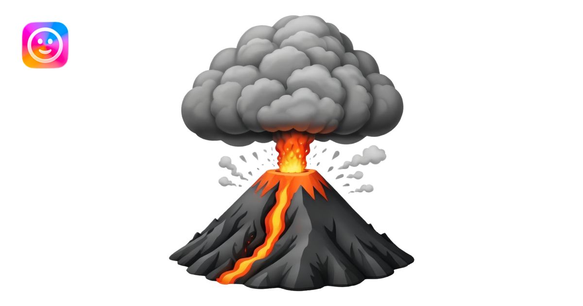Volcano smoking before eruption emoji | AI Emoji Generator