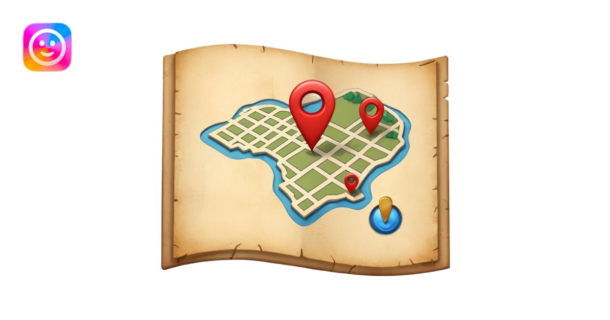 a map with a pin emoji | AI Emoji Generator
