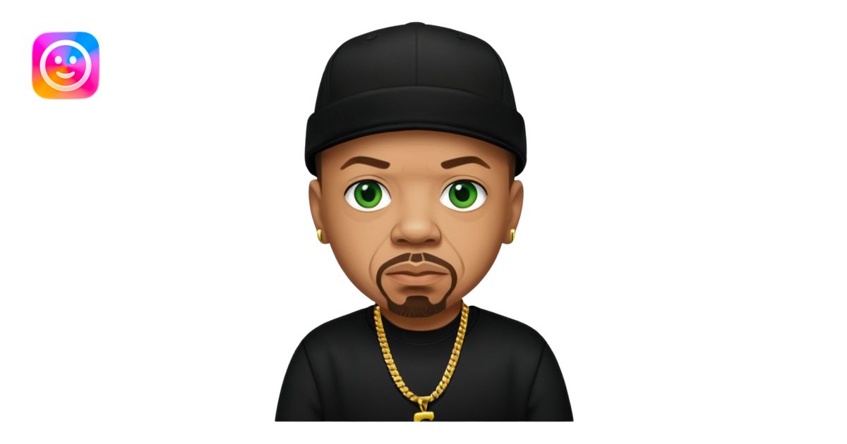 Ice T, Rapper with tan skin, green eyes, dark brown hair, black outfit ...