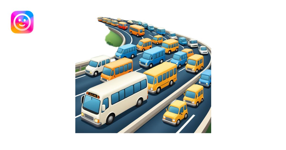 🚛🚚🚐🚛🚐🛻🚒🚌🚕🚌🚕🚎🚑🚛🚒🏍🛺🚗🚌🚕🛻🚒rush hour emoji | AI Emoji Generator