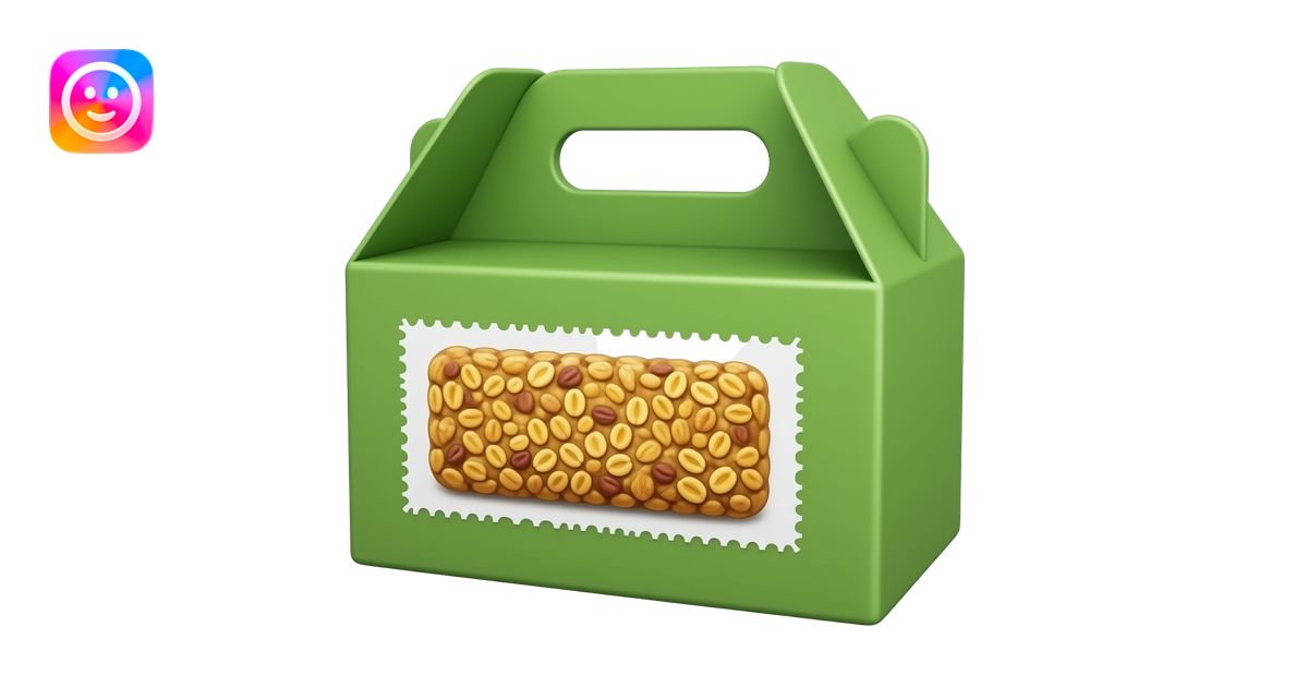 rectangle grocery store green cardboard box of heathy granola bars with ...