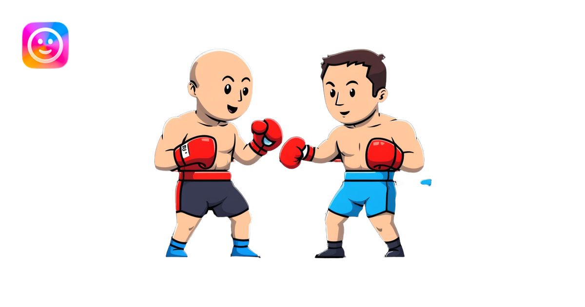 Jeff Bezos and Elon Musk in a boxing ring, cartoon style emoji | AI ...