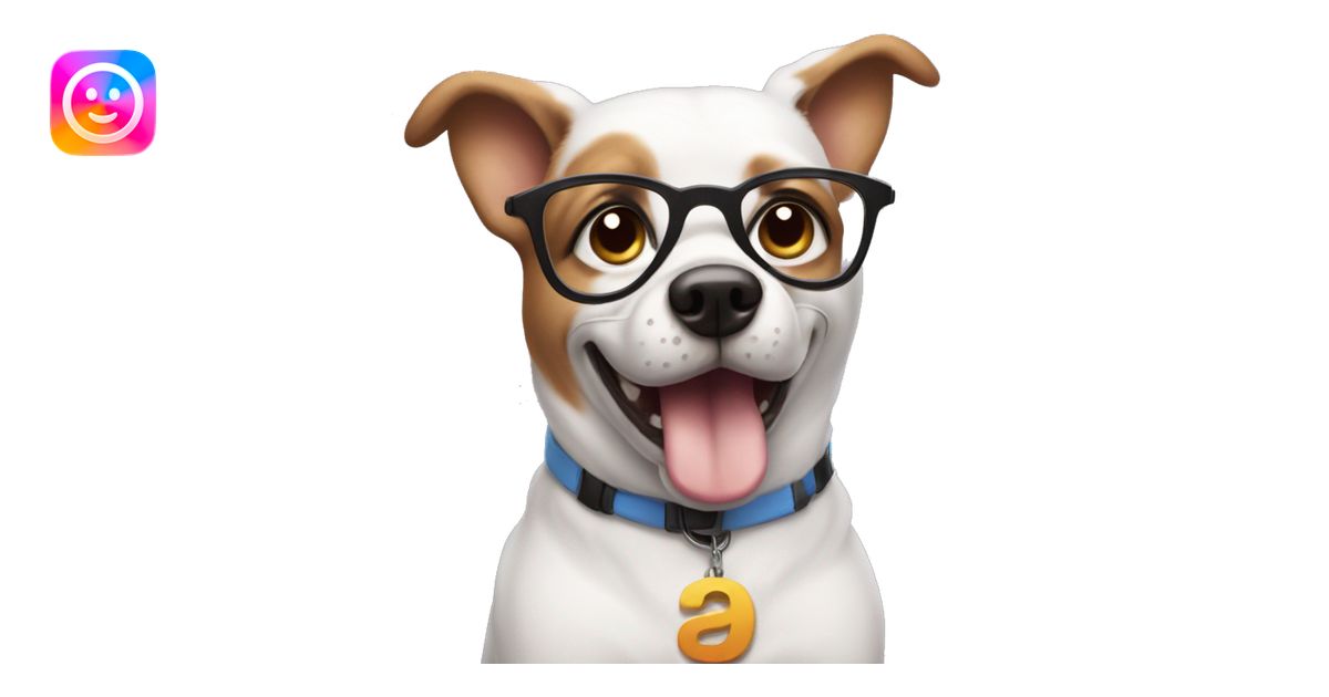 nerd dog with one finger up saying 