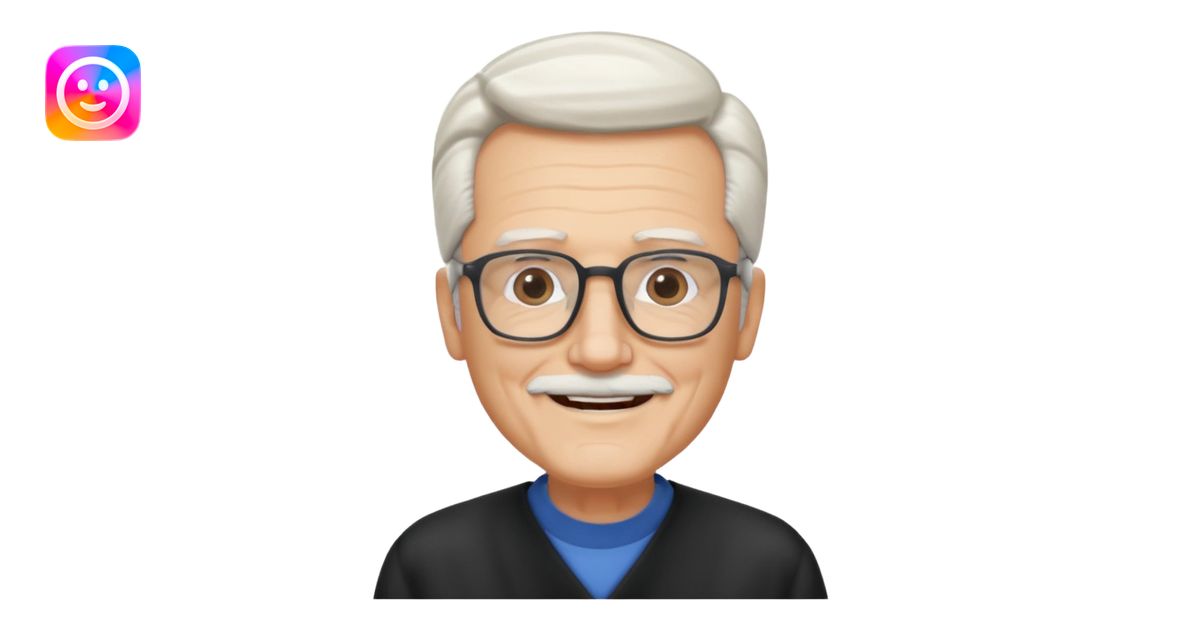 old guy, swept back white hair, blocky face, rectangle frame glasses ...