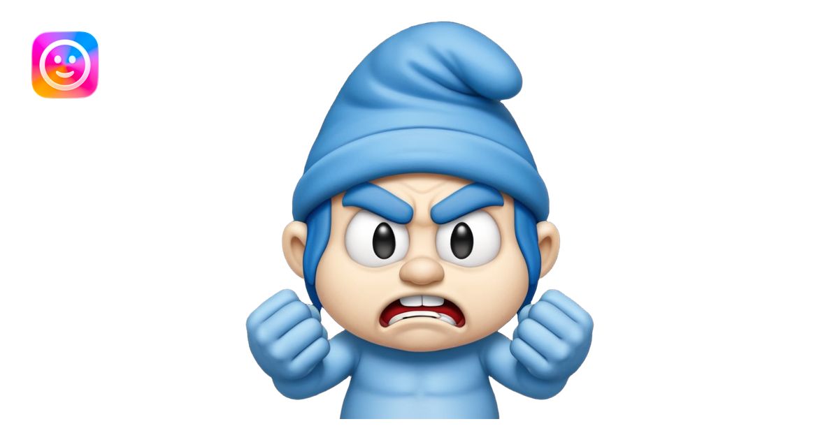 angry smurf emoji | AI Emoji Generator