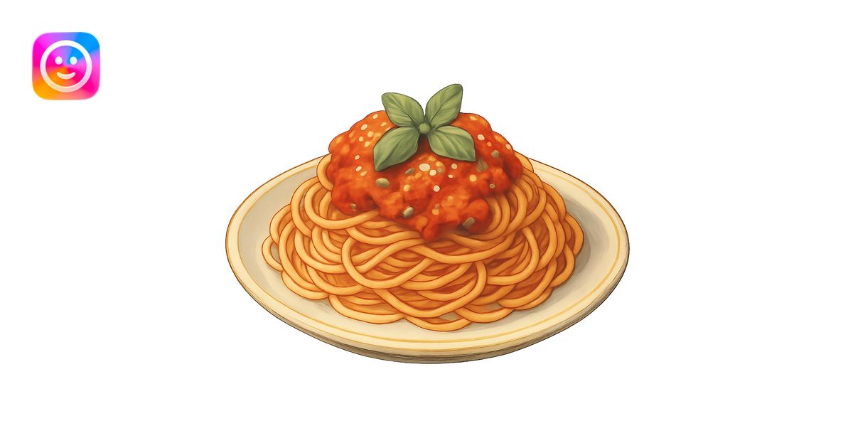 ghibli style spaghetti with rich colors and soft shading emoji | AI ...