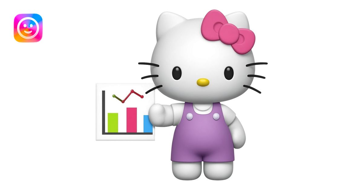 hello kitty with a graph and presenting economics emoji | AI Emoji ...