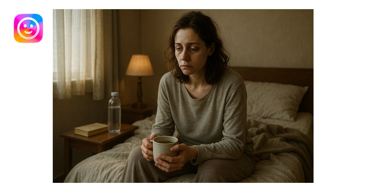 A cinematic, realistic scene of a woman in her early 30s, pale and ...