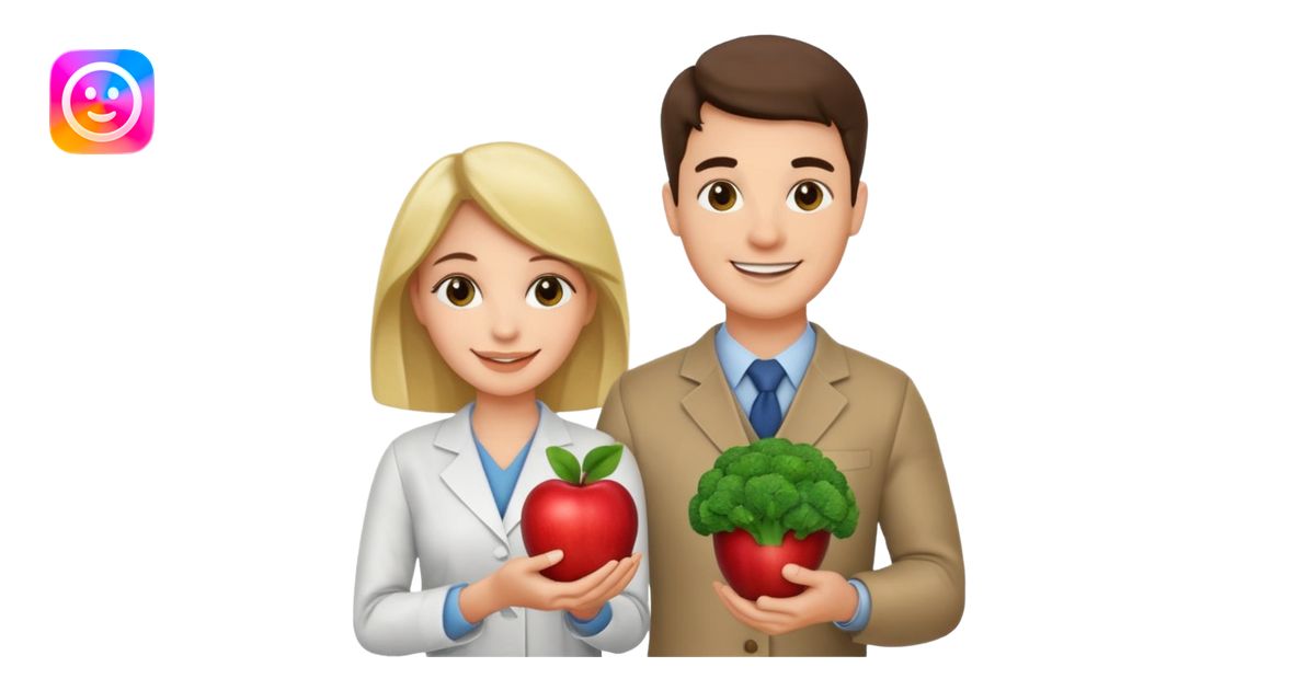 Crie para mim um emoji de Nutricionista casal homem e mulher emoji | AI ...