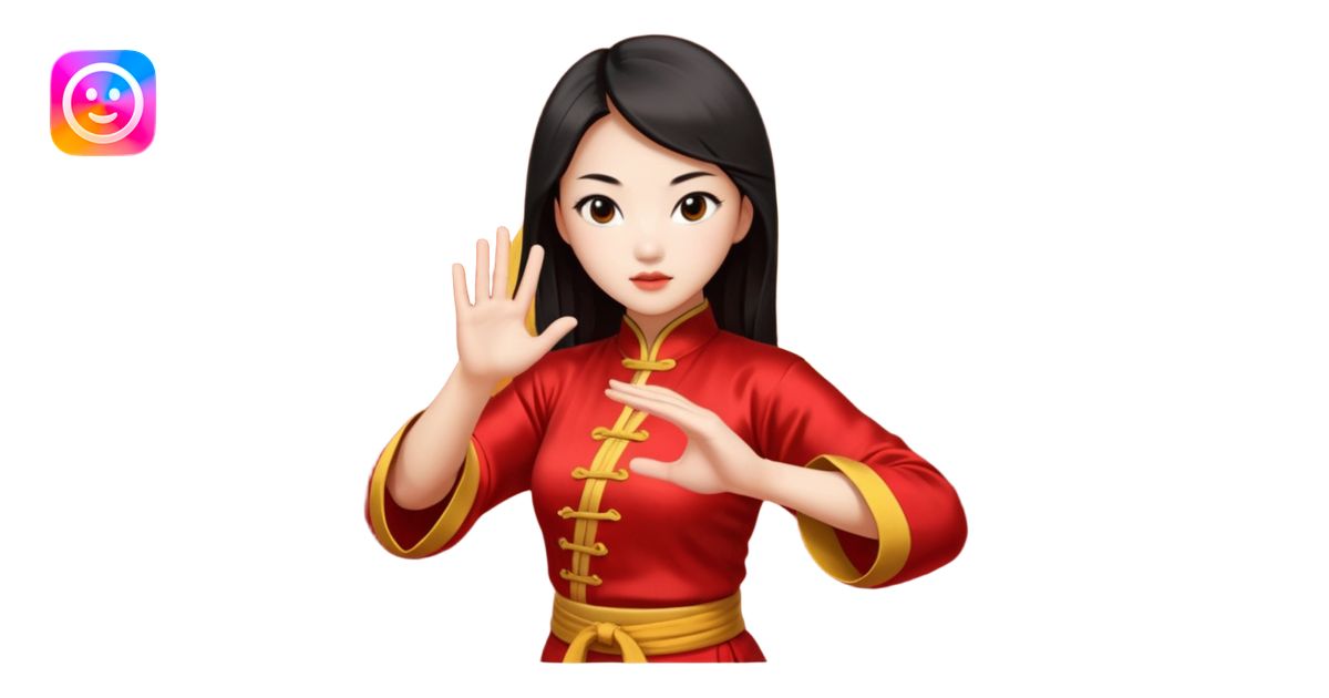 sexy chinese girl in traditional clothes doing kung fu emoji | AI Emoji ...